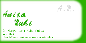 anita muhi business card